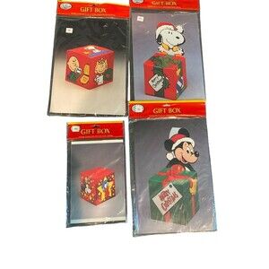 Snoopy Woodstock Disney Mickey Mouse Christmas Vintage Box Bundle Lot x 4